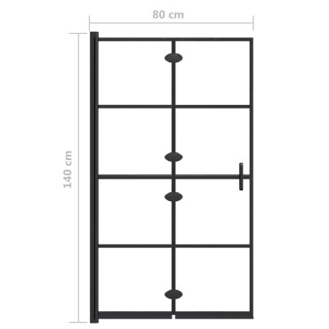 vidaXL Καμπίνα Μπανιέρας Πτυσσόμενη Μαύρη 80 x 140 εκ. από ESG