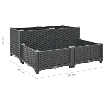 vidaXL Ζαρντινιέρα 80 x 80 x 38 εκ. από Πολυπροπυλένιο