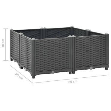 vidaXL Ζαρντινιέρα 80 x 80 x 38 εκ. από Πολυπροπυλένιο