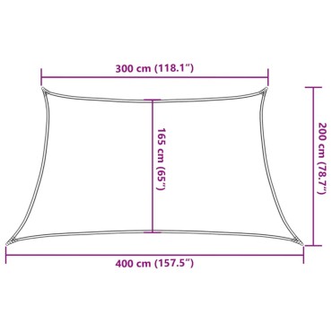 vidaXL Πανί Σκίασης Μαύρο 3/4 x 2 μ. από HDPE 160 γρ./μ²