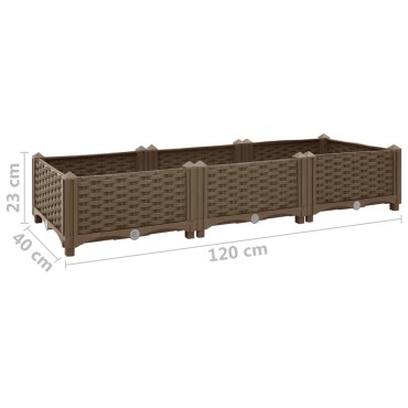 vidaXL Ζαρντινιέρα 120 x 40 x 23 εκ. από Πολυπροπυλένιο