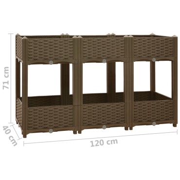 vidaXL Ζαρντινιέρα 120 x 40 x 71 εκ. από Πολυπροπυλένιο