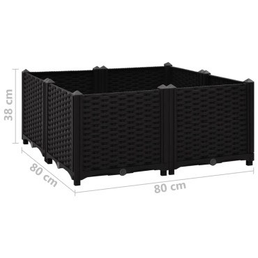 vidaXL Ζαρντινιέρα 80 x 80 x 38 εκ. από Πολυπροπυλένιο