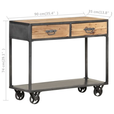 vidaXL Τραπέζι Κονσόλα 90x35x74cm από Μασίφ Ανακυκλωμένο Ξύλο 1 τεμ.