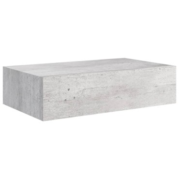 vidaXL Ράφι Επιτοίχιο με Συρτάρι Γκρι Σκυρ. 40x23,5x10cm από MDF 1 τεμ.