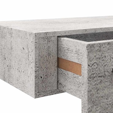 vidaXL Ράφι Επιτοίχιο με Συρτάρι Γκρι Σκυρ. 40x23,5x10cm από MDF 1 τεμ.