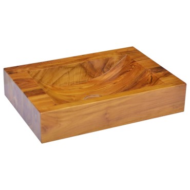 vidaXL Νιπτήρας 50 x 35 x 10 εκ. από Μασίφ Ξύλο Teak