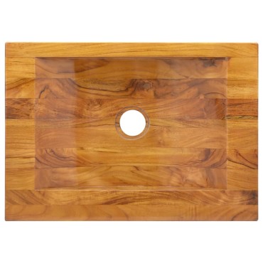 vidaXL Νιπτήρας 50 x 35 x 10 εκ. από Μασίφ Ξύλο Teak