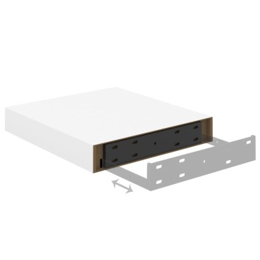 vidaXL Ράφια Τοίχου 4 τεμ. Δρυς και Άσπρο 23x23,5x3,8cm MDF