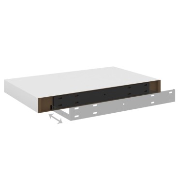 vidaXL Ράφι Τοίχου Δρυς/Άσπρο 40x23x3,8cm MDF 1 τεμ.