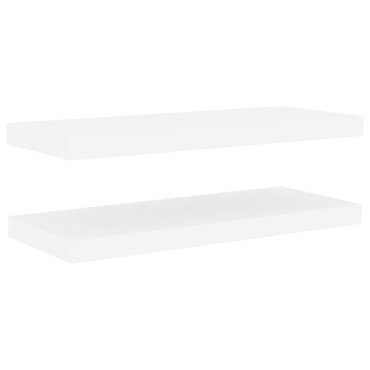 vidaXL Ράφια Τοίχου 2 τεμ. Δρυς/Άσπρο 60x23,5x3,8cm MDF