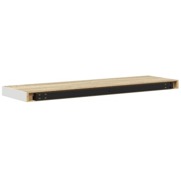 vidaXL Ράφι Τοίχου Δρυς/Άσπρο 80x23,5x3,8cm από MDF 1 τεμ.