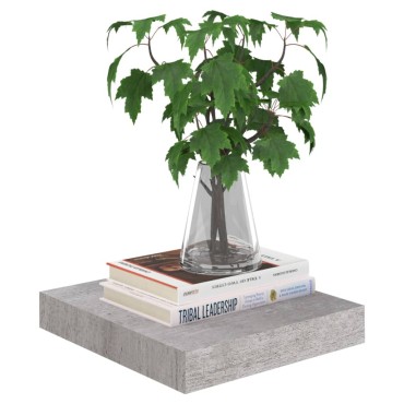 vidaXL Ράφια Τοίχου 2 τεμ. Γκρι Σκυροδέματος 23x23,5x3,8cm MDF