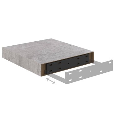 vidaXL Ράφια Τοίχου 2 τεμ. Γκρι Σκυροδέματος 23x23,5x3,8cm MDF