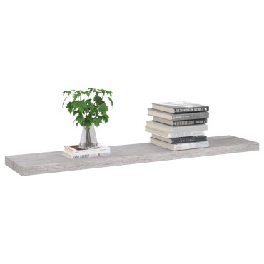 vidaXL Ράφια Τοίχου 2 τεμ. Γκρι Σκυροδέματος 120x23,5x3,8cm MDF