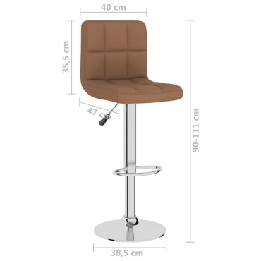 vidaXL Σκαμπό Μπαρ Καφέ Υφασμάτινο 40x47x(90-111)cm 1 τεμ.