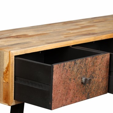 vidaXL Τραπέζι Κονσόλα 120x30x76cm Μασίφ Ανακυκλωμένο Ξύλο Teak 1 τεμ.