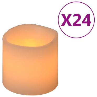 vidaXL Κεριά LED Ηλεκτρ. 24 τεμ. Θερμό Λευκό