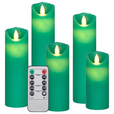 vidaXL Κεριά LED Ηλεκτρ. Σετ 5 Τεμαχίων Θερμό Λευκό με Τηλεχειριστήριο