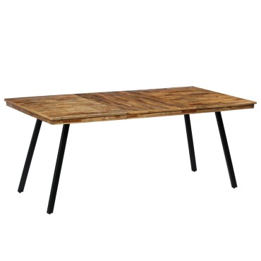 vidaXL Τραπεζαρία 180x90x76cm από Ανακυκλωμένο Ξύλο Teak και Ατσάλι 1 τεμ.