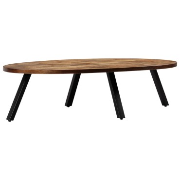 vidaXL Τραπεζάκι Σαλονιού Οβάλ 120x60x30cm Μασίφ Ανακυκλωμένο Teak 1 τεμ.
