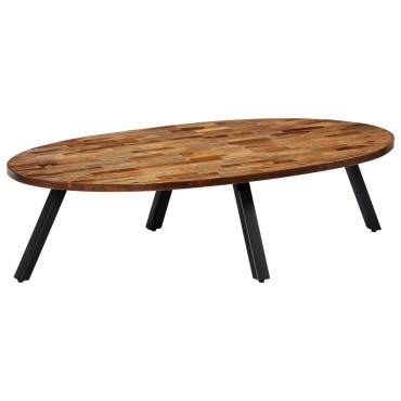 vidaXL Τραπεζάκι Σαλονιού Οβάλ 120x60x30cm Μασίφ Ανακυκλωμένο Teak 1 τεμ.