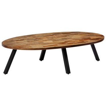 vidaXL Τραπεζάκι Σαλονιού Οβάλ 120x60x30cm Μασίφ Ανακυκλωμένο Teak 1 τεμ.