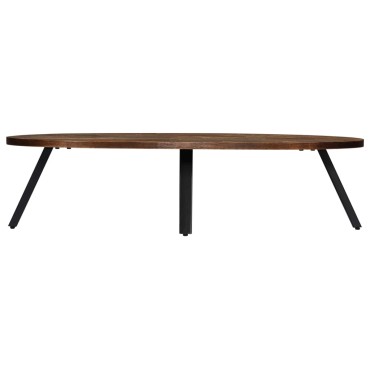 vidaXL Τραπεζάκι Σαλονιού Οβάλ 120x60x30cm Μασίφ Ανακυκλωμένο Teak 1 τεμ.