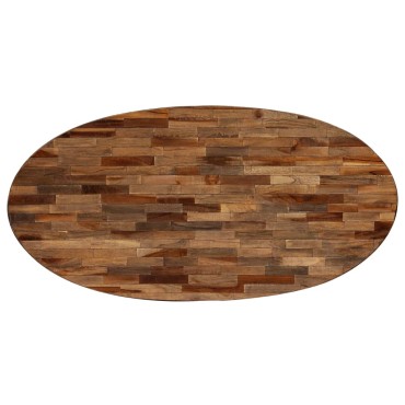 vidaXL Τραπεζάκι Σαλονιού Οβάλ 120x60x30cm Μασίφ Ανακυκλωμένο Teak 1 τεμ.