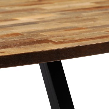 vidaXL Τραπεζάκι Σαλονιού Οβάλ 120x60x30cm Μασίφ Ανακυκλωμένο Teak 1 τεμ.