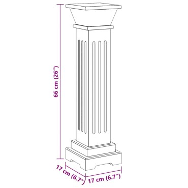 vidaXL Ανθοστήλη Τετράγωνη Ανοιχτό Χρώμα Ξύλου 17 x 17 x 66 εκ από MDF