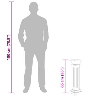 vidaXL Ανθοστήλη Τετράγωνη Γκρι 17 x 17 x 66 εκ από MDF