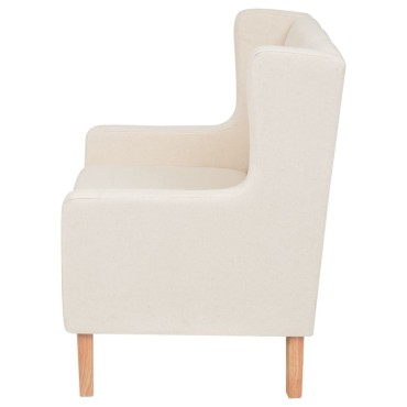 vidaXL Πολυθρόνα Λευκό Κρεμ Υφασμάτινη 76x68x90cm 1 τεμ.