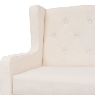 vidaXL Πολυθρόνα Λευκό Κρεμ Υφασμάτινη 76x68x90cm 1 τεμ.