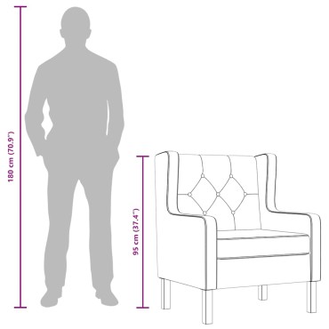 vidaXL Πολυθρόνα Λευκό Κρεμ Υφασμάτινη 76x68x90cm 1 τεμ.