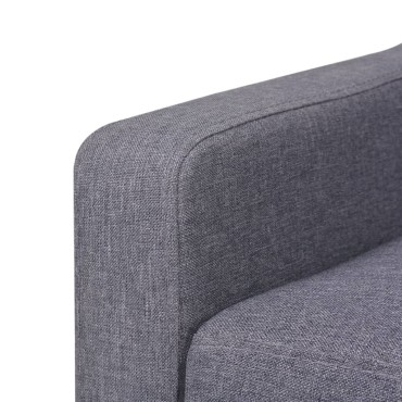 vidaXL Καναπές Τριθέσιος Γκρι Υφασμάτινος 180x68x90cm 1 τεμ.