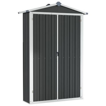vidaXL Αποθήκη Κήπου Ανθρακί 116x45x175 εκ. από Γαλβανισμένο Ατσάλι