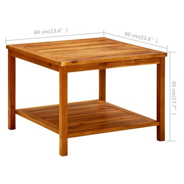vidaXL Τραπεζάκι Σαλονιού 60x60x45cm από Μασίφ Ξύλο Ακακίας 1 τεμ.