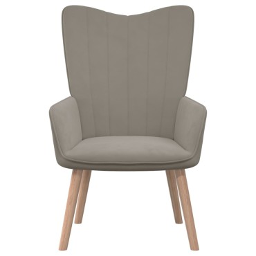 vidaXL Πολυθρόνα Relax Ανοιχτό Γκρι Βελούδινη 61,5x69x95,5cm 1 τεμ.