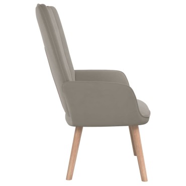 vidaXL Πολυθρόνα Relax Ανοιχτό Γκρι Βελούδινη 61,5x69x95,5cm 1 τεμ.