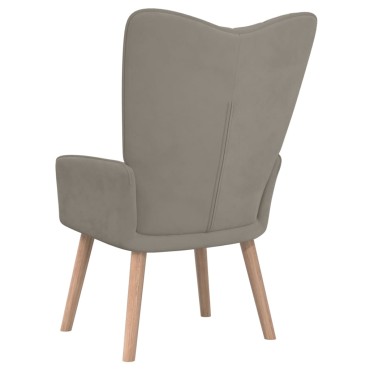 vidaXL Πολυθρόνα Relax Ανοιχτό Γκρι Βελούδινη 61,5x69x95,5cm 1 τεμ.