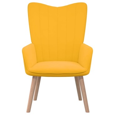 vidaXL Πολυθρόνα Relax Κίτρινο Μουσταρδί Βελούδινη 61,5x69x95,5cm 1 τεμ.