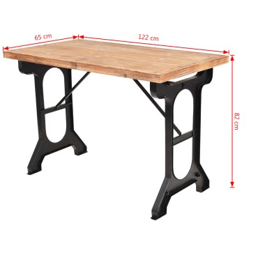 vidaXL Τραπεζαρία 122x65x82cm με Επιφάνεια από Μασίφ Ξύλο Ελάτης 1 τεμ.