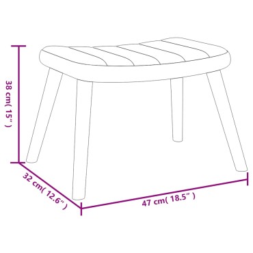 vidaXL Πολυθρόνα Relax Μαύρη Βελούδινη με Σκαμπό 61,5x69x95,5cm 1 τεμ.