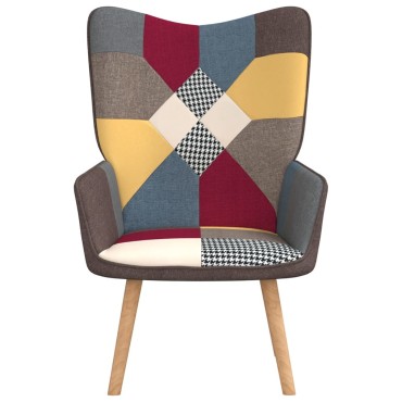 vidaXL Πολυθρόνα Relax Σχέδιο Patchwork Υφασμάτινη 61,5x69x95,5cm 1 τεμ.