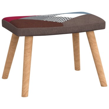 vidaXL Πολυθρόνα Relax Σχέδιο Patchwork Υφασμάτινη με Σκαμπό 61,5x69x95,5cm 1 τεμ.