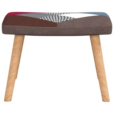 vidaXL Πολυθρόνα Relax Σχέδιο Patchwork Υφασμάτινη με Σκαμπό 61,5x69x95,5cm 1 τεμ.