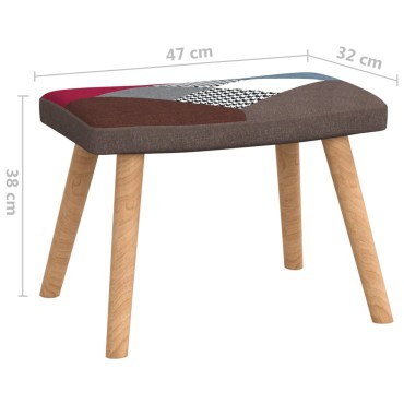 vidaXL Πολυθρόνα Relax Σχέδιο Patchwork Υφασμάτινη με Σκαμπό 61,5x69x95,5cm 1 τεμ.
