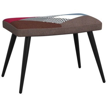 vidaXL Πολυθρόνα Relax Σχέδιο Patchwork Υφασμάτινη με Σκαμπό 61x70x96,5cm 1 τεμ.