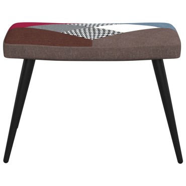 vidaXL Πολυθρόνα Relax Σχέδιο Patchwork Υφασμάτινη με Σκαμπό 61x70x96,5cm 1 τεμ.